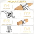 thumbnail image 3 of Uxcell 4 Pack Tiradores de Cajón de Madera en Forma de T, 1.57" x 0.63" Tiradores de Gabinete de Madera con Base de Plata y Tornillos para Cocina, Armario, Closet, Haya, 3 of 6