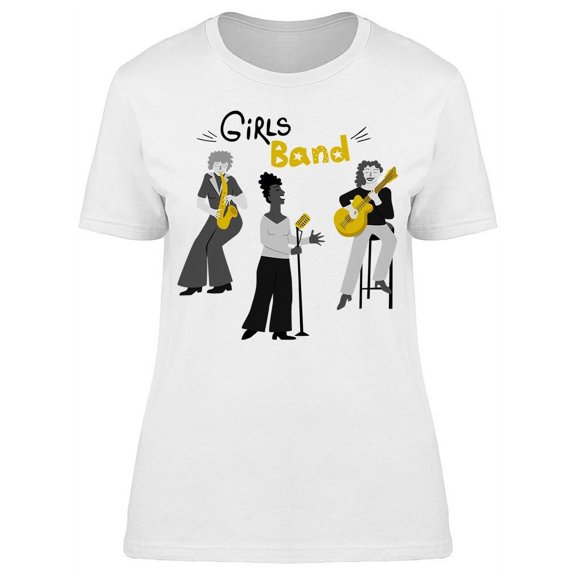 Girls Band, Sticker T-Shirt Women -Image by Shutterstock, Female Small