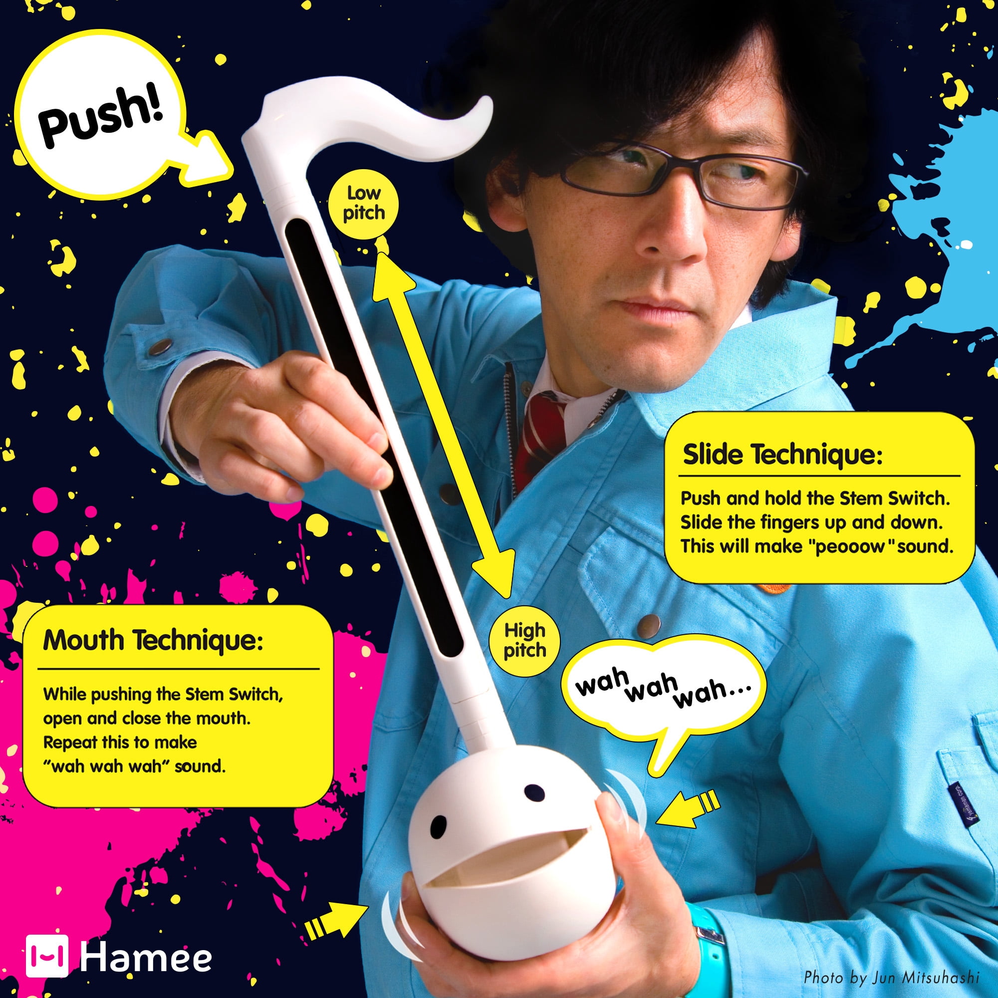Otamatone Deluxe Musical Instrument Synthesizer for Adults - Monster Pink