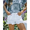 thumbnail image 3 of ONLYSHE Front 4 Zipper Women Casual High Waisted Denim Shorts Frayed Raw Hem Ripped Jeans Shorts, 3 of 6