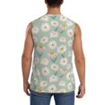 thumbnail image 4 of Balery Daisies Flowers Camisetas sin mangas para hombre, absorbe la humedad y protege contra el mal olor.-Small, 4 of 7