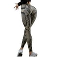 thumbnail image 2 of Womens Yoga Pants Printed Slim Fit Long Length Athletic Leggings Gym Fitness Sports Women's Yoga Leggings Khaki L, 2 of 7