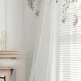 thumbnail image 3 of 2 Panels Eucalyptus Leaves Sheer Curtains for Living Room Elegant Wild Flower Floral Spring Printed Window Curtain Set Natural Chiffon Drapes for Bedroom Bathroom, 3 of 5