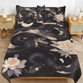thumbnail image 6 of 3 Pcs Soft Bedding Set, Includes 1 Duvet Cover with Zipper And 2 Pillow,Shams Flower Entwined Snake Queen(90"×90"), 6 of 8