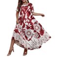 thumbnail image 4 of Ruimatai Robe Décontractée Grande Taille pour Femmes Manches Courtes Col Rond Été Fluide Confortable Élégante Imprimée Plage Fête T-Shirt Robe, 4 of 7