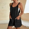 thumbnail image 2 of LEKODE Overall Shorts for Women Romper Shorts Workout Outfits Summer Casual Overalls Womens Rompers Adjustable Tie Straps Jumpsuits for Women Cute Clothes Jean Denim Rompers Black 2XL, 2 of 7