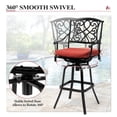 thumbnail image 6 of Crestlive Products Outdoor Swivel Bar Stools with Sunbrella Cushion Set of 2, 350LBS Capacity All-Weather Patio Bar Chair with Armrests & Footrest for Deck, Backyard, Balcony (Red), 6 of 7