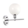 thumbnail image 3 of Living District Collier Industrial Mid-Century Modern 1 Light LED E26 Chrome Frosted Glass Wall Sconce, 3 of 4