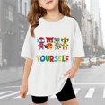 thumbnail image 2 of shoper Autism Awareness Shirt for Kids Autism Support Tee Causal Short Sleeve Tops Back To School Shirt Boys and Girls White 120, 2 of 8