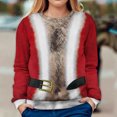 thumbnail image 2 of Sudadera ligera de cuello redondo con estampado digital de Navidad para mujer Tops cómodos Pompotops gfhjh14844, 2 of 5