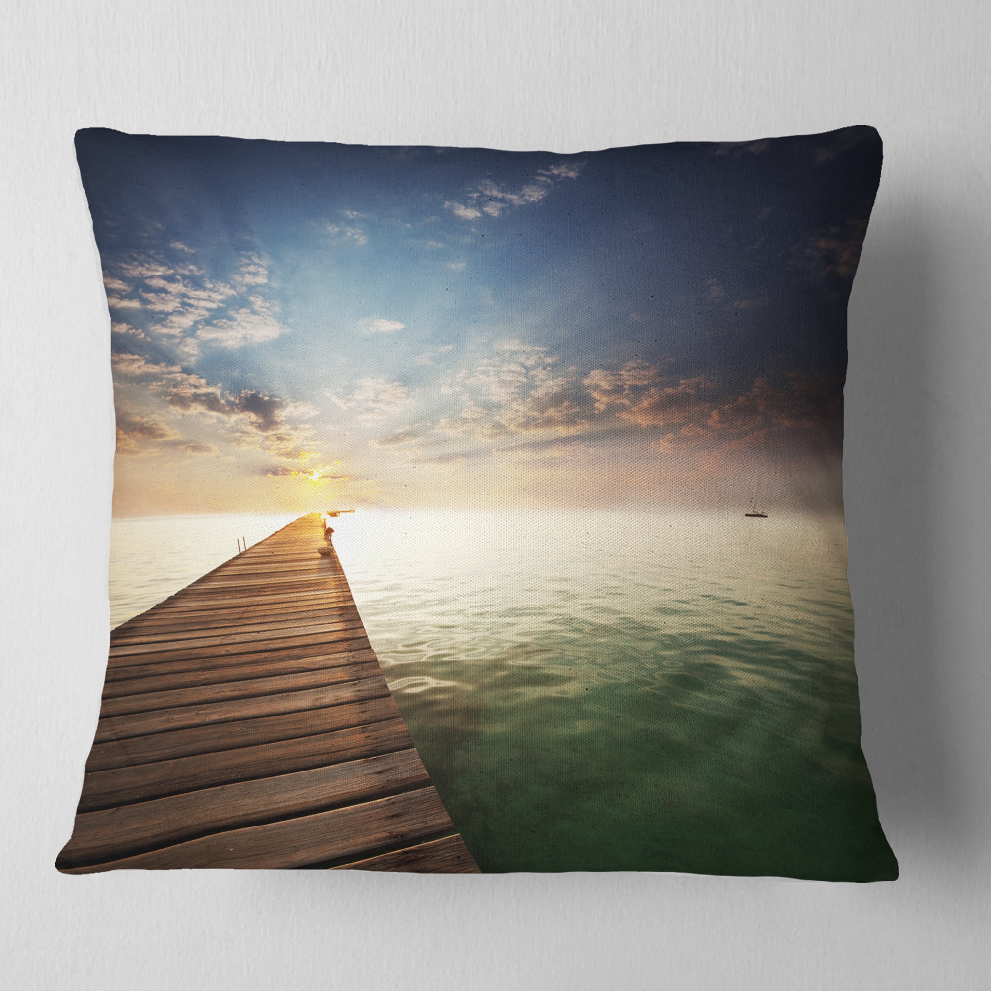 Designart 16" x 16" Multi-color Polyester Throw Pillow