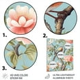 thumbnail image 3 of Designart "Chinoiserie Featuring Birds and Peonies XVII" Animals Bird Floral Metal Wall Decor, 3 of 5