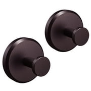 HOME SO Bathroom Hook with Suction Cup Holder - Removable Shower & Kitchen Bronze Hooks Hanger for Towel, Bath Robe, Coat, Loofah (2-Pack)