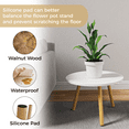 thumbnail image 2 of Bamworld Indoor Plant Stand Wood Modern Small Round Side Plant Table for Indoor Plants, 8.7" Tall Plant Holder for Flower Pots End Table (White), 2 of 7