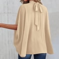 thumbnail image 6 of Womens Stand Neck Loose Sleeve Short Sleeve Summer Top Loose High And Low Hem Casual Large Shirt Top Long Sleeve Shirts for Women Sun Shirt Women, 6 of 7