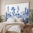 thumbnail image 3 of Blue Flowers Small Tapestry for Bedroom Wall Hanging Tapestry, Simple Spring Ombre Botanical Floral Ceiling Backdrop Tapestries Poster Blanket Wall Decor for Teens Room Living Room Dorm 23" x 28", 3 of 8