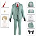 thumbnail image 1 of Disfraz de Anime Spy X Family Loid Forger, traje verde claro, peluca rubia, sombrero, traje Crepúsculo, camisa, corbata, ropa para hombre, HalloweenM Gao Jinjia LED, 1 of 2
