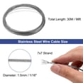 thumbnail image 2 of Unique Bargains 1/16" (1.5mm) 98ft 304 Stainless Steel Cable Wire Rope 7 x 7 Strands PVC Coated Aircraft Wire, 2 of 5