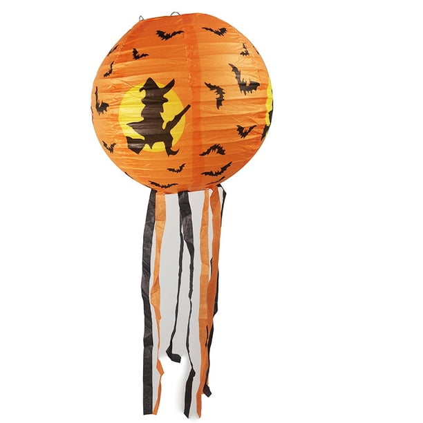 Linterna de papel de Halloween, colgante de calabaza, Araña, murciélago, esqueleto, accesorios de terror, decoración de fiesta de Halloween, hogar al aire libre