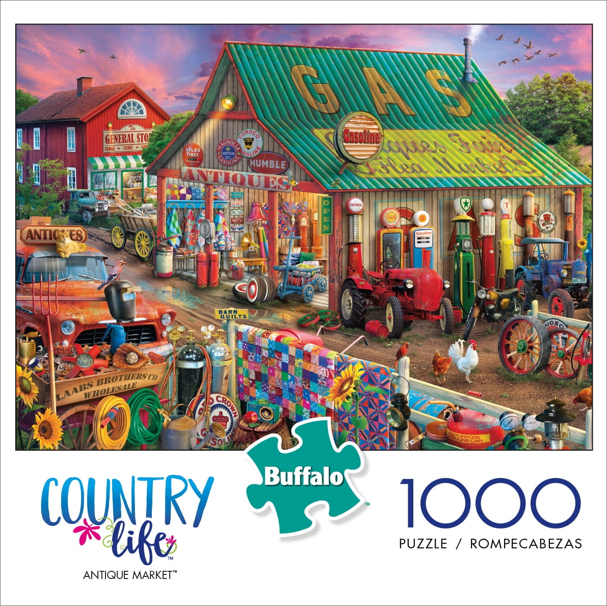 Buffalo Games Country Life Antique Market 1000 PC Jigsaw Puzzle Complete for sale online 