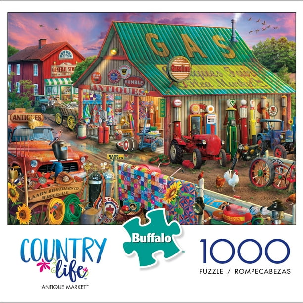 Søjle folder godkende Buffalo Games Country Life Antique Market 1000 Piece Jigsaw Puzzle -  Walmart.com