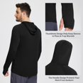 thumbnail image 2 of BALEAF Men's Sun Protection Hoodie Shirt UPF 50+ Long Sleeve UV SPF T-Shirts Rash Guard Fishing Swimming Lightweight Black XXXL, 2 of 6