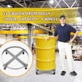 thumbnail image 5 of 55 Gallon Drum Dolly, Barrel and Trash Can Dolly with Cross Braces and 4 Swivel Caster Wheels, Heavy Duty Steel Frame Drum Dolly, 1000 lbs Load Capacity, for Warehouse Drum Handling, 5 of 6