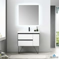 thumbnail image 3 of Berlin 36" Freestanding Bathroom Vanity with Sink & Mirror- Glossy White & Glossy Grey, 3 of 6