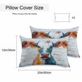 thumbnail image 3 of Waterproof Throw Pillow Covers Set of 2, 20x12 Inch Abstract Cow Decorative Pillowcases Outdoor Pillow Slip Cushion Covers Set for Couch Tent Farmhouse Colorful Animals Oil Painting, 3 of 7