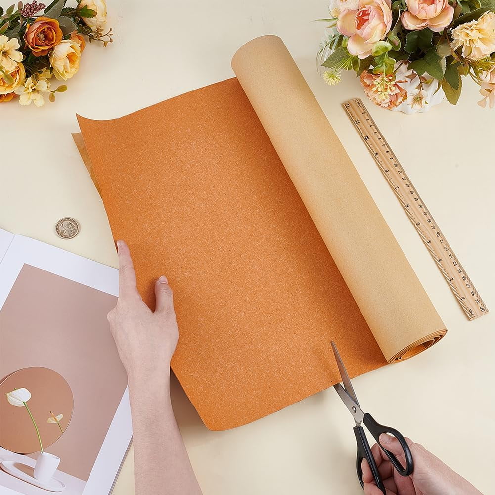 1.64 Yards Leather Bag Liner Self-Adhesive Leather Stiffener Roll Craft Supplies for Bag Handmaking Bonded Sheet for Handbag Reinforcement Dark Orange 1mm Thick diy Dark Orange
