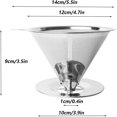 thumbnail image 3 of Portavasos de malla de acero inoxidable sin papel, filtro para café, seguro, saludable, duradero, fácil de limpiar, para la familia, la oficina, el camping, el senderismo, la pesca, etc., 3 of 5