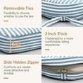 thumbnail image 2 of 17 x 16 x 2 inch Indoor D-shaped Kitchen Dining Chair Cushion, Blue White Stripes, Set of 4, 2 of 10