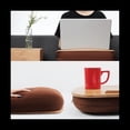 thumbnail image 3 of Bureau Portable avec Coussin, Support pour Ordinateur Portable avec Emplacement pour Tablette, Table de Lit pour Ordinateur de Voyage, Supporte jusqu'à 14 Pouces Ordinateur Portable, 1 x Bureau Portable, Jaune, 3 of 7