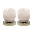 thumbnail image 3 of Bergamo Art Brushed Nickel Brass Bathroom Faucet with Pink Rose Quartz Handles, 3 of 6