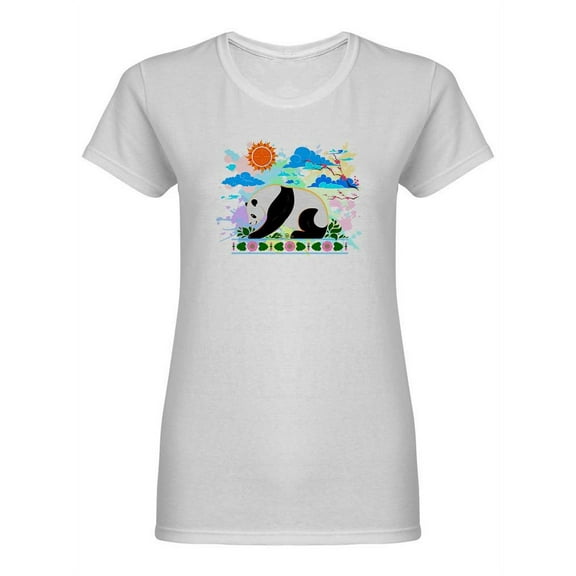 Resting Panda Shaped T-Shirt Women -Image by Shutterstock, Female Medium