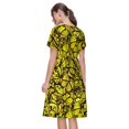 thumbnail image 2 of Bixox Robe d'Été à Manches Courtes pour Femmes Robe Ample Longueur Genou avec Poches-Butterflies Jaunes, 2 of 7