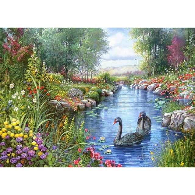 Kits Punto Cruz Cgtredaw Patrones Paisaje para La Pared Del lago Los Cisnes