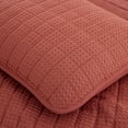thumbnail image 4 of Chezmoi Collection Wilmer 3-Piece Waffle Quilt Set King Size, Terracotta, Soft and Cozy Waffle Weave Textured Lightweight Bedspread for All Season Quilt (110x98in) + 2 King Pillow Shams, 4 of 9