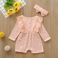 thumbnail image 7 of Rovga Baby Toddler Girls Clothes Solid Color Jumpsuit Round Neck Long Sleeve Romper Weekend Fall Winter Casual Girl Clothings Pink 12-18 Months, 7 of 7
