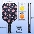 thumbnail image 3 of Pickleball Paddles Set,Pioneer Flower Floral Print Pattern Fiberglass Surface Pickleball Racket Set with 2 Indoor Outdoor Pickleball Balls and Pickleball Bag,Pickle-ball Equipment, 3 of 5
