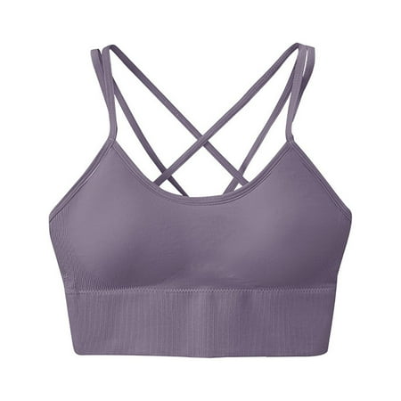 

DTBPRQ Sports Bras for Women Nursing Bras Women Seamless Sports Bra Wirefree Yoga Bra With Removable Pads Plus Size Bras Savings Clearance