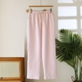 thumbnail image 6 of Tnhcen Women's Winter Striped Fleece Thermal Pants with Pockets Drawstring Elastic Waistband Long Trousers Home Warm Sleep Pants M-2XL Pink, 6 of 9