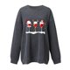 thumbnail image 2 of Gibobby Sudadera de Navidad para mujer Suéter suelto con estampado de color sólido para mujer, con mangas en los hombros y sin sombrero(Gris,M), 2 of 4