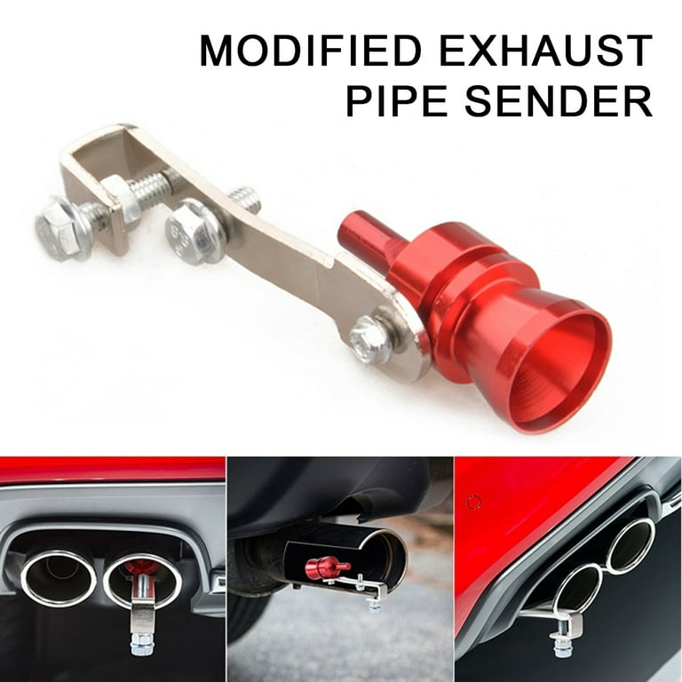 Universal Turbo Sound Whistle Modified Exhaust Pipe Sender Aluminum Alloy  Tail Whistle Imitator Motorcycle Tailpipe Noise Sound Enhancer -Red,S 