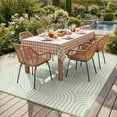 thumbnail image 3 of Lahome Decor 6’X9’ Rainbow Outdoor Rug for Patio,Beach Mats Waterproof, Camping Rug for Outside RV, Portable Plastic Straw Outdoor Area Rug for Backyard, Garden, Pool Deck,Green, 3 of 9