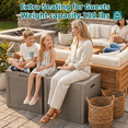thumbnail image 3 of MINDYES 35 Gallon Deck Box, Wicker Outdoor Storage for Patio Cushions, Pool Toys & Garden Tools, Beige, 3 of 8