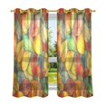 thumbnail image 6 of Yayeee Window Curtains Light Filtering 63"x42" Grommet Panel Pair Home Living Room Decor, Retro Autumn Leaves, 6 of 7