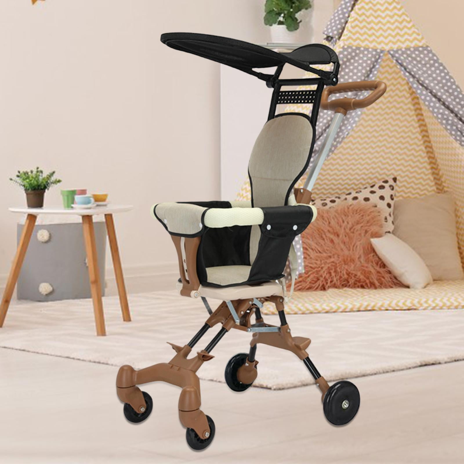 Travel Stroller Baby Pram Pushchair Lightweight Metal Frame Adjustable Handlebar for Toddlers Outdoor Use