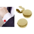 thumbnail image 4 of Gemelos Zulema para hombre 2 uds para camisas regulares redonda y pulida Oro Cubiertas de botones, 4 of 8