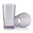thumbnail image 3 of Godinger Highball Drinking Glasses, Acrylic Drinking Glasses Set, Elegant Tall Plastic Cups, Vintage Romantic Decor - Set of 4, Lavender, 3 of 4